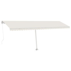 vidaXL Toldo de pie retráctil manual crema 600x300 cm