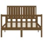 vidaXL Estructura cama y cabecero madera maciza marrón miel 120x200 cm
