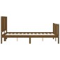 vidaXL Estructura cama y cabecero madera maciza marrón miel 120x200 cm