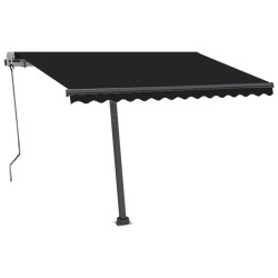 vidaXL Toldo automático LED sensor de viento gris antracita 300x250 cm