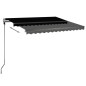 vidaXL Toldo automático LED sensor de viento gris antracita 300x250 cm vidaXL Toldo automático LED sensor de viento gris antracita 300x250 cm