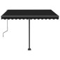 vidaXL Toldo automático LED sensor de viento gris antracita 300x250 cm vidaXL Toldo automático LED sensor de viento gris antracita 300x250 cm