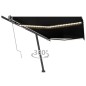 vidaXL Toldo automático LED sensor de viento gris antracita 500x300 cm vidaXL Toldo automático LED sensor de viento gris antracita 500x300 cm