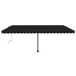 vidaXL Toldo automático LED sensor de viento gris antracita 500x300 cm