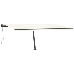 vidaXL Toldo automático con LED sensor de viento crema 600x300 cm