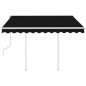 vidaXL Toldo manual retráctil con postes gris antracita 3x2,5 m vidaXL Toldo manual retráctil con postes gris antracita 3x2,5 m