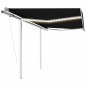 vidaXL Toldo automático LED sensor de viento gris antracita 3,5x2,5 m vidaXL Toldo automático LED sensor de viento gris antracita 3,5x2,5 m