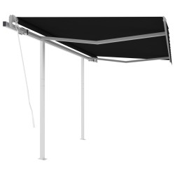 vidaXL Toldo retráctil automático con postes gris antracita 3,5x2,5 m