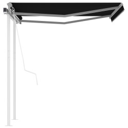vidaXL Toldo retráctil automático con postes gris antracita 3,5x2,5 m