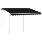 vidaXL Toldo retráctil automático con postes gris antracita 3,5x2,5 m vidaXL Toldo retráctil automático con postes gris antracita 3,5x2,5 m