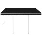 vidaXL Toldo retráctil automático con postes gris antracita 3,5x2,5 m vidaXL Toldo retráctil automático con postes gris antracita 3,5x2,5 m
