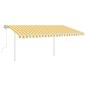 vidaXL Toldo manual retráctil con LED amarillo y blanco 4x3 m vidaXL Toldo manual retráctil con LED amarillo y blanco 4x3 m