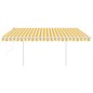vidaXL Toldo manual retráctil con LED amarillo y blanco 4x3 m vidaXL Toldo manual retráctil con LED amarillo y blanco 4x3 m