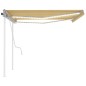 vidaXL Toldo manual retráctil con LED amarillo y blanco 4x3 m vidaXL Toldo manual retráctil con LED amarillo y blanco 4x3 m