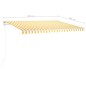 vidaXL Toldo manual retráctil con LED amarillo y blanco 4x3 m vidaXL Toldo manual retráctil con LED amarillo y blanco 4x3 m