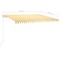 vidaXL Toldo retráctil automático con postes amarillo y blanco 4x3 m vidaXL Toldo retráctil automático con postes amarillo y blanco 4x3 m