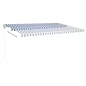 vidaXL Toldo manual retráctil con postes azul y blanco 5x3 m vidaXL Toldo manual retráctil con postes azul y blanco 5x3 m
