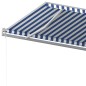 vidaXL Toldo manual retráctil con postes azul y blanco 5x3 m vidaXL Toldo manual retráctil con postes azul y blanco 5x3 m