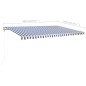 vidaXL Toldo manual retráctil con postes azul y blanco 5x3 m vidaXL Toldo manual retráctil con postes azul y blanco 5x3 m