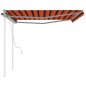 vidaXL Toldo manual retráctil con postes naranja y marrón 4,5x3 m vidaXL Toldo manual retráctil con postes naranja y marrón 4,5x3 m