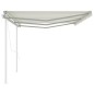 vidaXL Toldo retráctil automático con postes crema 6x3 m vidaXL Toldo retráctil automático con postes crema 6x3 m