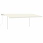 vidaXL Toldo retráctil manual con postes crema 6x3 m vidaXL Toldo retráctil manual con postes crema 6x3 m