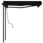 vidaXL Toldo automático retráctil con postes gris antracita 3x2,5 m vidaXL Toldo automático retráctil con postes gris antracita 3x2,5 m