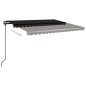 vidaXL Toldo automático retráctil con postes gris antracita 4x3 m vidaXL Toldo automático retráctil con postes gris antracita 4x3 m