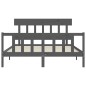 vidaXL Estructura de cama con cabecero madera maciza gris 160x200 cm vidaXL Estructura de cama con cabecero madera maciza gris 160x200 cm