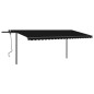 vidaXL Toldo automático LED sensor de viento gris antracita 5x3 m vidaXL Toldo automático LED sensor de viento gris antracita 5x3 m