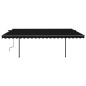 vidaXL Toldo automático LED sensor de viento gris antracita 5x3 m vidaXL Toldo automático LED sensor de viento gris antracita 5x3 m