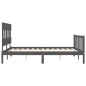 vidaXL Estructura de cama con cabecero madera maciza gris 160x200 cm vidaXL Estructura de cama con cabecero madera maciza gris 160x200 cm