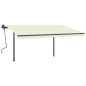 vidaXL Toldo manual retráctil con LED crema 4x3 m vidaXL Toldo manual retráctil con LED crema 4x3 m