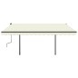 vidaXL Toldo manual retráctil con LED crema 4x3 m vidaXL Toldo manual retráctil con LED crema 4x3 m