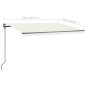 vidaXL Toldo manual retráctil con LED crema 4x3 m vidaXL Toldo manual retráctil con LED crema 4x3 m