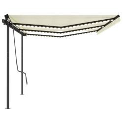 vidaXL Toldo automático con LED y sensor de viento color crema 6x3 m