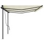 vidaXL Toldo automático con LED y sensor de viento color crema 6x3 m vidaXL Toldo automático con LED y sensor de viento color crema 6x3 m