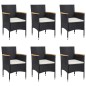 vidaXL Set de comedor de jardín de 7 piezas negro ratán sintético vidaXL Set de comedor de jardín de 7 piezas negro ratán sintético