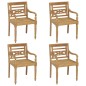 vidaXL Sillas Batavia 4 unidades madera maciza de teca con cojines vidaXL Sillas Batavia 4 unidades madera maciza de teca con cojines