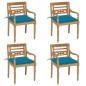 vidaXL Sillas Batavia 4 unidades madera maciza de teca con cojines vidaXL Sillas Batavia 4 unidades madera maciza de teca con cojines