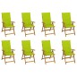 vidaXL Sillas de jardín plegables y cojines 8 uds madera maciza acacia vidaXL Sillas de jardín plegables y cojines 8 uds madera maciza acacia