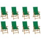 vidaXL Sillas de jardín plegables y cojines 8 uds madera maciza acacia vidaXL Sillas de jardín plegables y cojines 8 uds madera maciza acacia