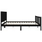 vidaXL Estructura cama de matrimonio con cabecero madera maciza negro vidaXL Estructura cama de matrimonio con cabecero madera maciza negro