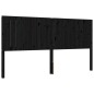 vidaXL Estructura cama de matrimonio con cabecero madera maciza negro vidaXL Estructura cama de matrimonio con cabecero madera maciza negro