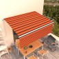 vidaXL Toldo retráctil manual con persiana 4x3 m naranja y marrón vidaXL Toldo retráctil manual con persiana 4x3 m naranja y marrón
