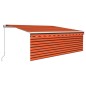 vidaXL Toldo retráctil manual con persiana 4x3 m naranja y marrón vidaXL Toldo retráctil manual con persiana 4x3 m naranja y marrón