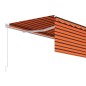 vidaXL Toldo retráctil manual con persiana 4x3 m naranja y marrón vidaXL Toldo retráctil manual con persiana 4x3 m naranja y marrón