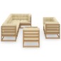 vidaXL Juego de muebles de jardín 9 pzas y cojines madera maciza pino vidaXL Juego de muebles de jardín 9 pzas y cojines madera maciza pino