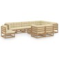 vidaXL Set de muebles de jardín 11 pzs cojines madera pino marrón miel vidaXL Set de muebles de jardín 11 pzs cojines madera pino marrón miel
