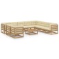 vidaXL Set de muebles de jardín 11 pzs cojines madera pino marrón miel vidaXL Set de muebles de jardín 11 pzs cojines madera pino marrón miel